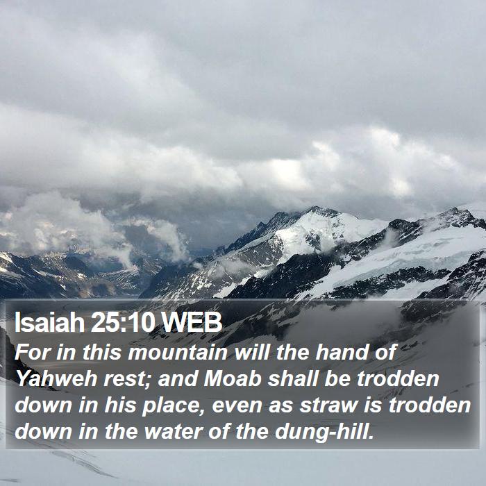 Isaiah 25:10 WEB Bible Study