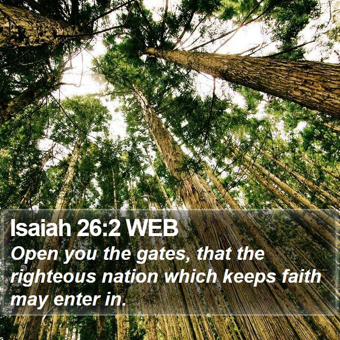 Isaiah 26:2 WEB Bible Study