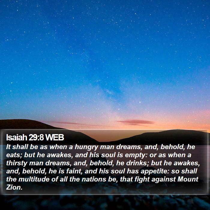 Isaiah 29:8 WEB Bible Study