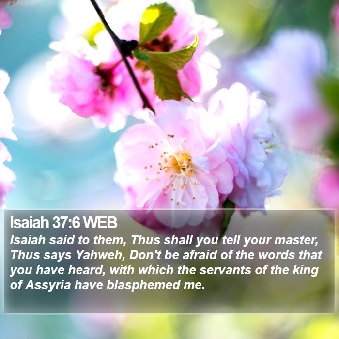 Isaiah 37:6 WEB Bible Study