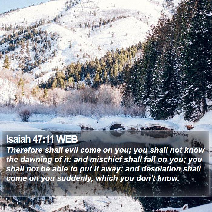 Isaiah 47:11 WEB Bible Study