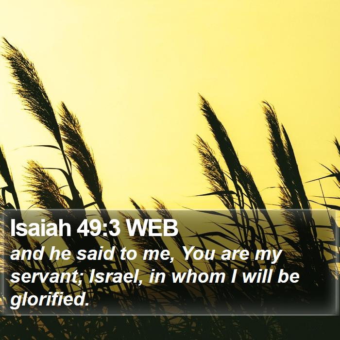 Isaiah 49:3 WEB Bible Study