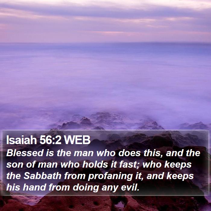 Isaiah 56:2 WEB Bible Study