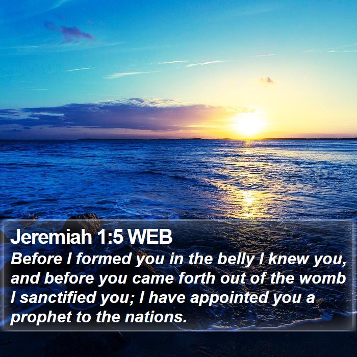 Jeremiah 1:5 WEB Bible Study