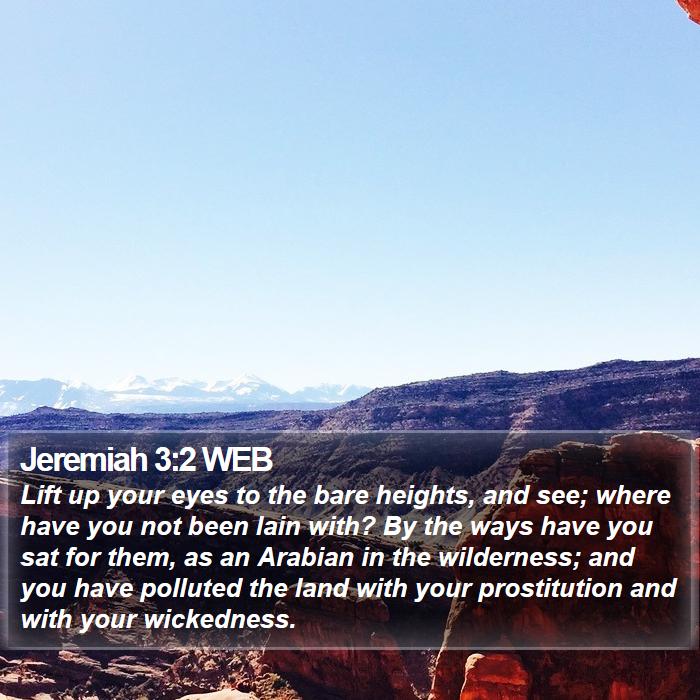 Jeremiah 3:2 WEB Bible Study