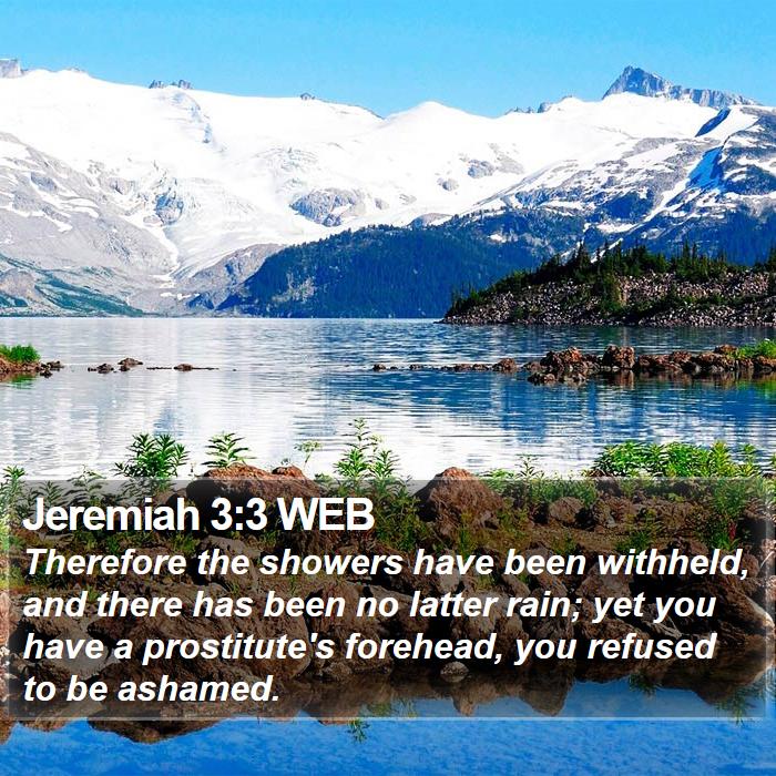 Jeremiah 3:3 WEB Bible Study