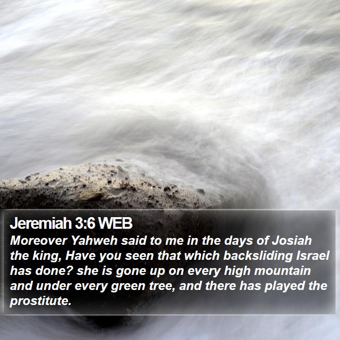 Jeremiah 3:6 WEB Bible Study