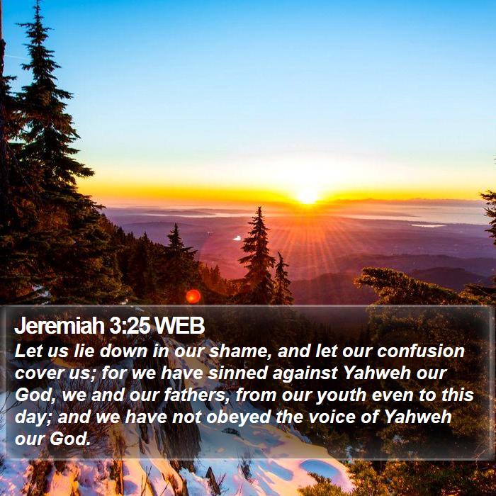 Jeremiah 3:25 WEB Bible Study