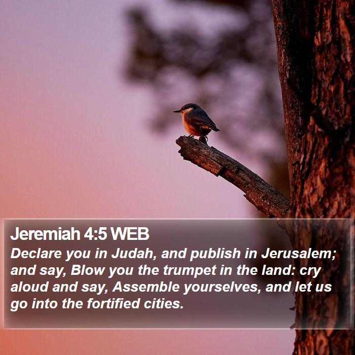 Jeremiah 4:5 WEB Bible Study