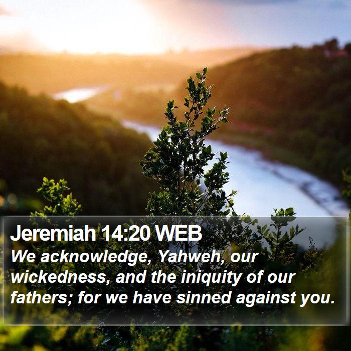 Jeremiah 14:20 WEB Bible Study