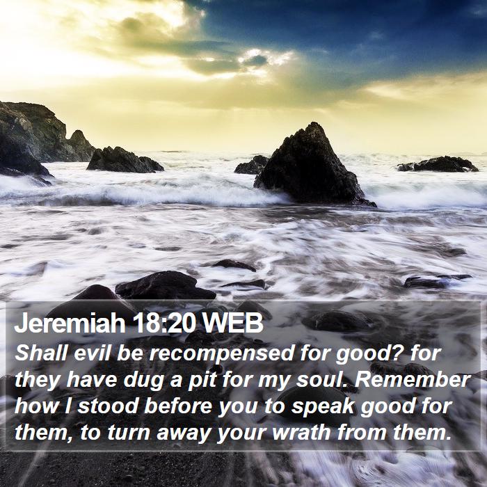 Jeremiah 18:20 WEB Bible Study