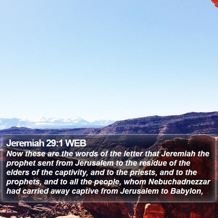 Jeremiah 29:1 WEB Bible Study