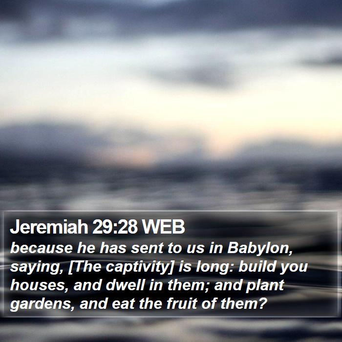 Jeremiah 29:28 WEB Bible Study