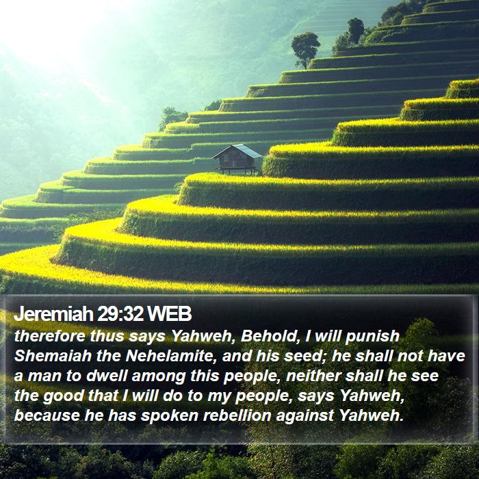 Jeremiah 29:32 WEB Bible Study