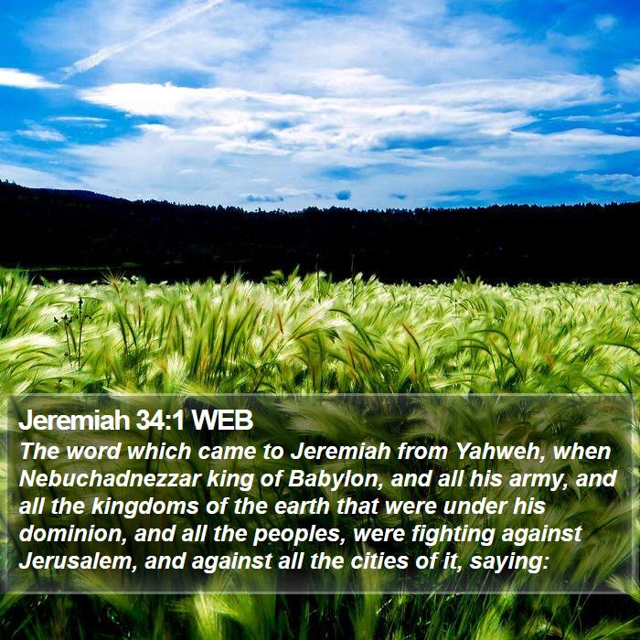 Jeremiah 34:1 WEB Bible Study