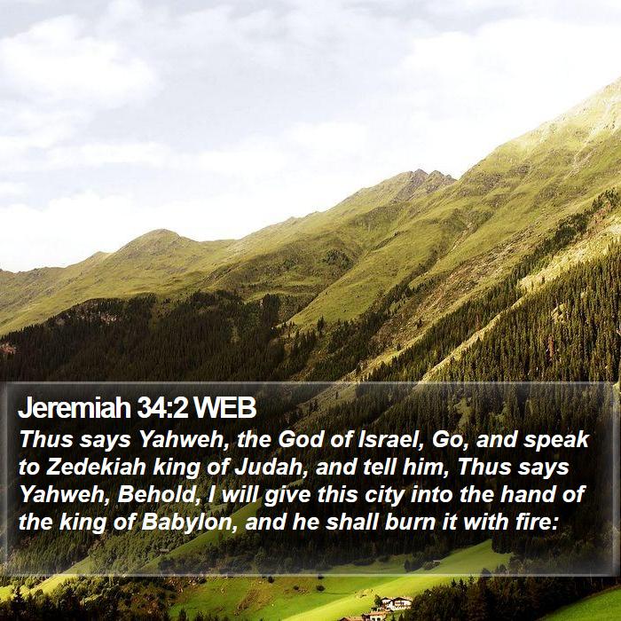 Jeremiah 34:2 WEB Bible Study