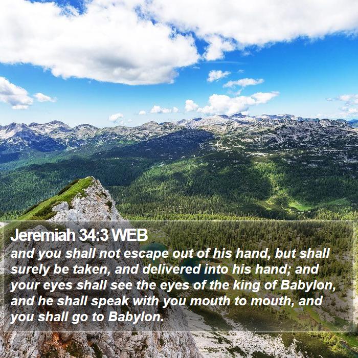 Jeremiah 34:3 WEB Bible Study