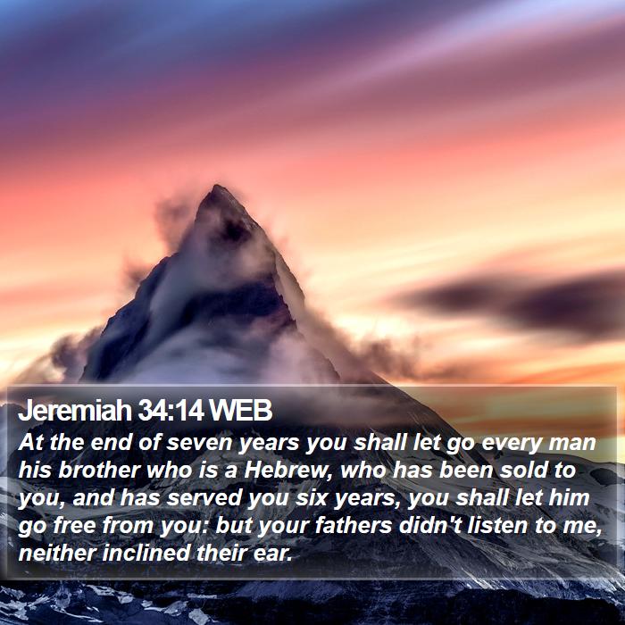 Jeremiah 34:14 WEB Bible Study