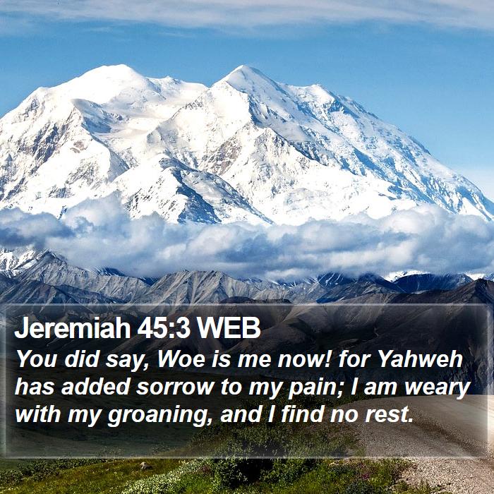 Jeremiah 45:3 WEB Bible Study