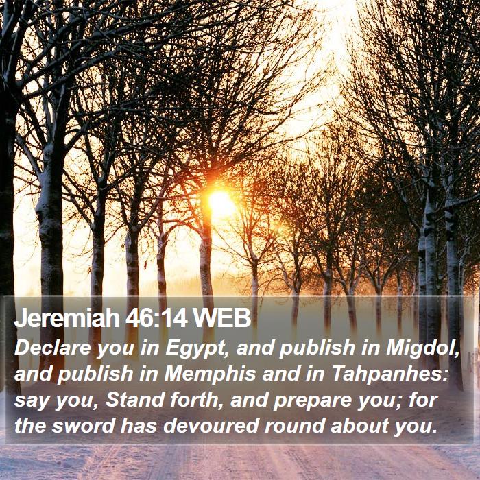 Jeremiah 46:14 WEB Bible Study