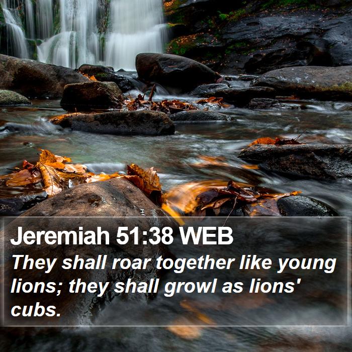 Jeremiah 51:38 WEB Bible Study