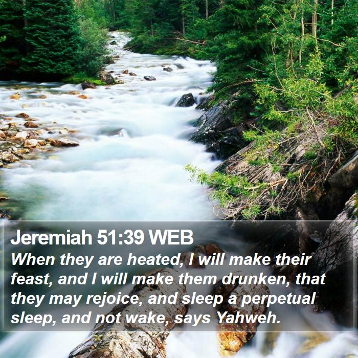 Jeremiah 51:39 WEB Bible Study