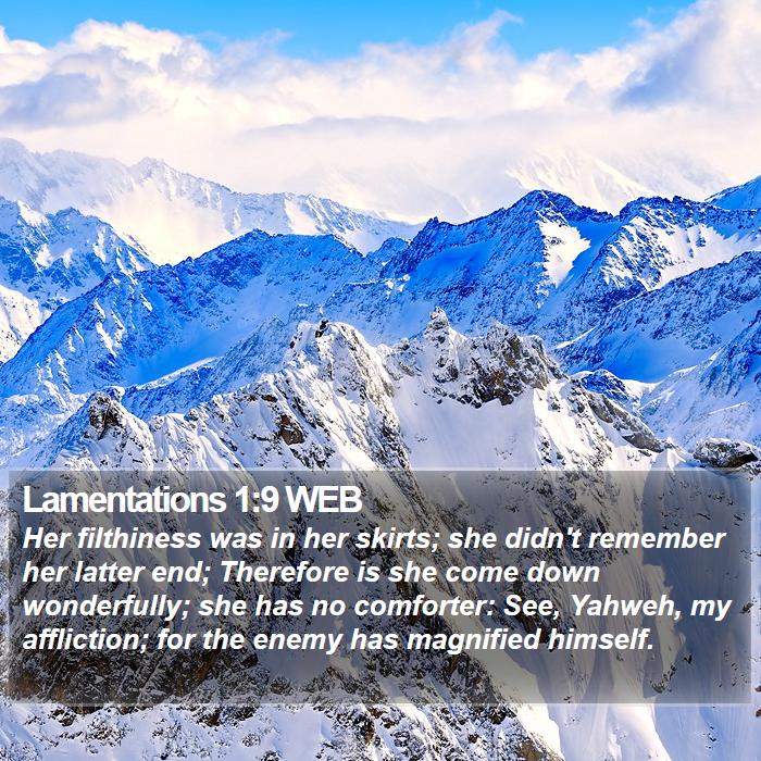 Lamentations 1:9 WEB Bible Study