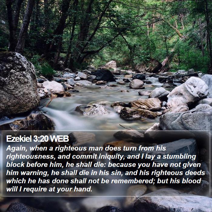 Ezekiel 3:20 WEB Bible Study