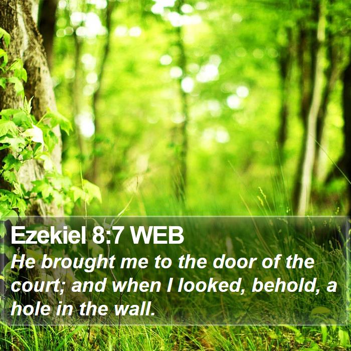 Ezekiel 8:7 WEB Bible Study