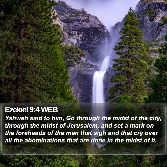 Ezekiel 9:4 WEB Bible Study