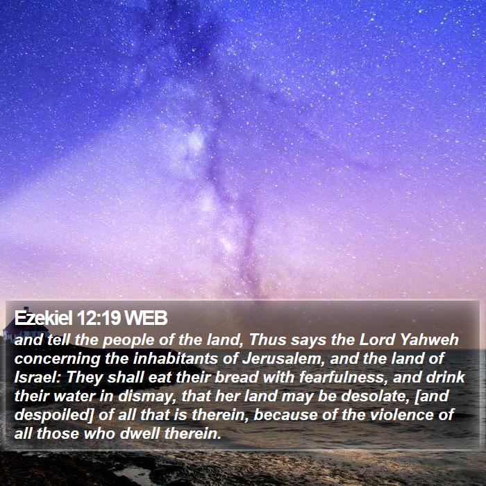 Ezekiel 12:19 WEB Bible Study