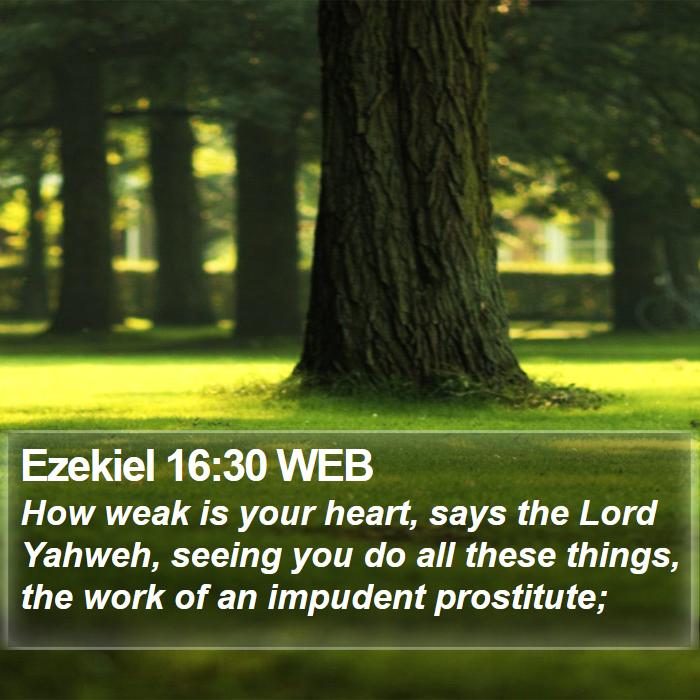 Ezekiel 16:30 WEB Bible Study