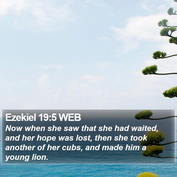 Ezekiel 19:5 WEB Bible Study