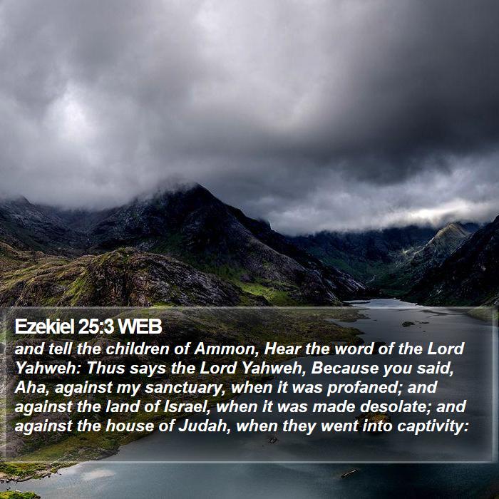 Ezekiel 25:3 WEB Bible Study