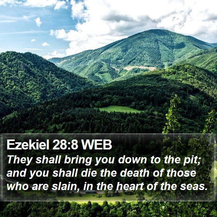 Ezekiel 28:8 WEB Bible Study