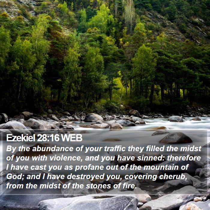 Ezekiel 28:16 WEB Bible Study