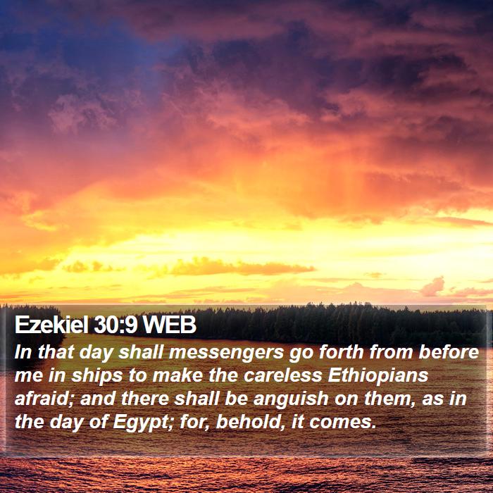 Ezekiel 30:9 WEB Bible Study