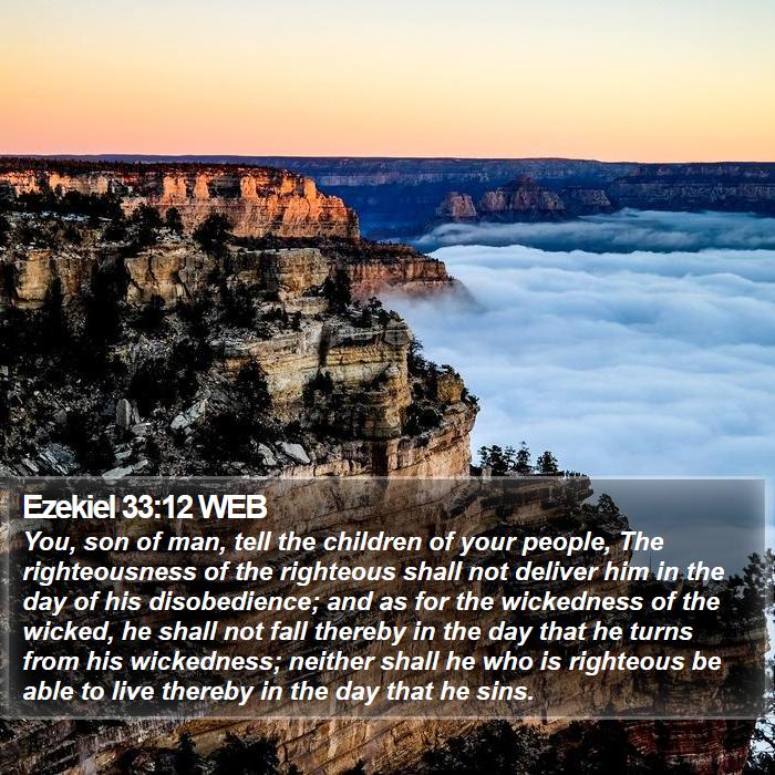 Ezekiel 33:12 WEB Bible Study