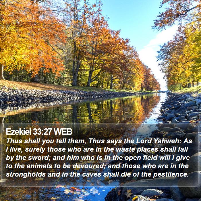 Ezekiel 33:27 WEB Bible Study