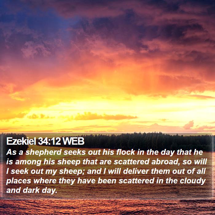 Ezekiel 34:12 WEB Bible Study