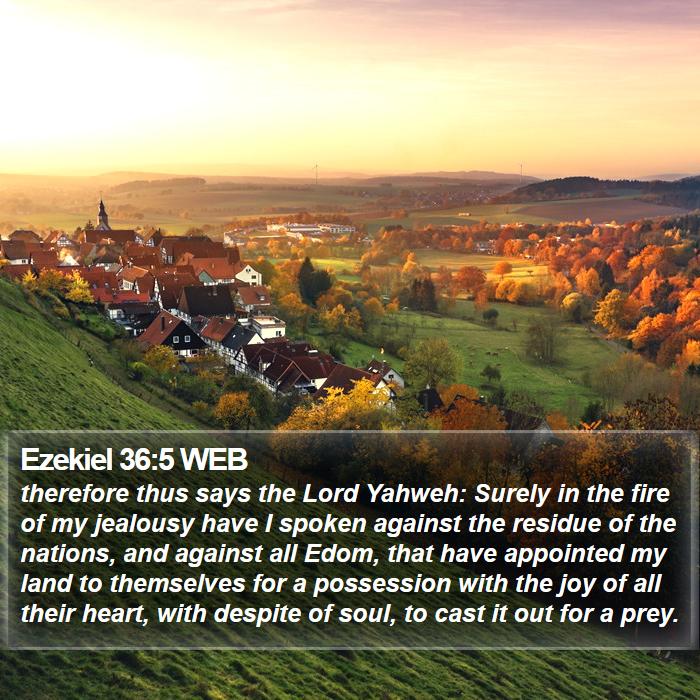 Ezekiel 36:5 WEB Bible Study