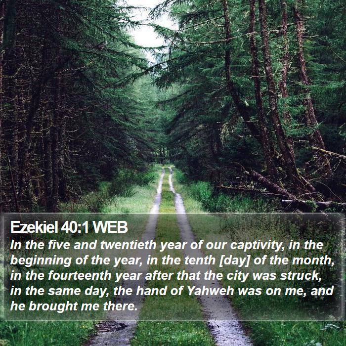 Ezekiel 40:1 WEB Bible Study