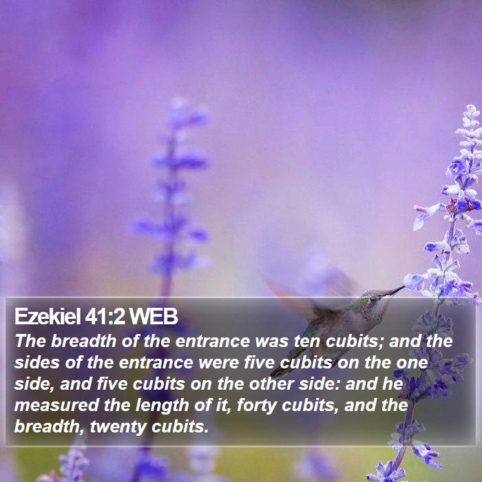 Ezekiel 41:2 WEB Bible Study