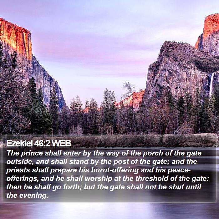 Ezekiel 46:2 WEB Bible Study