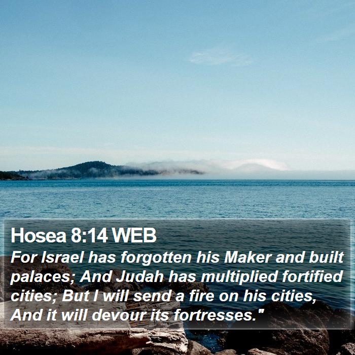 Hosea 8:14 WEB Bible Study