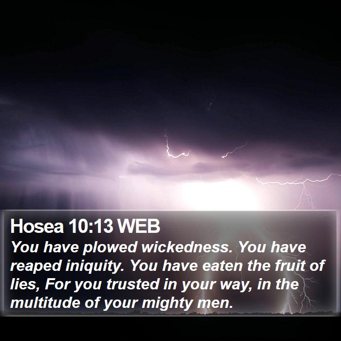 Hosea 10:13 WEB Bible Study