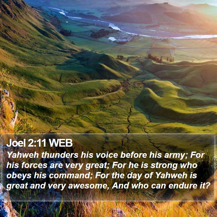 Joel 2:11 WEB Bible Study