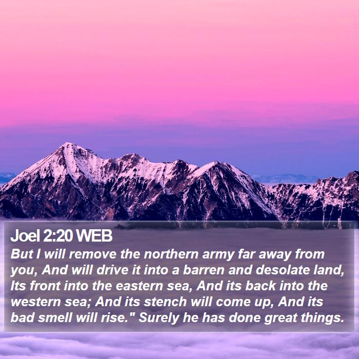 Joel 2:20 WEB Bible Study