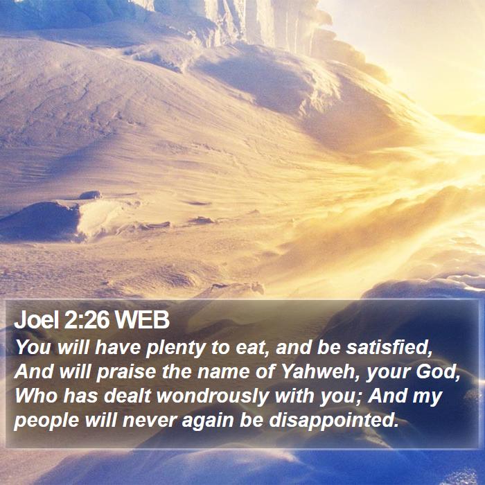 Joel 2:26 WEB Bible Study