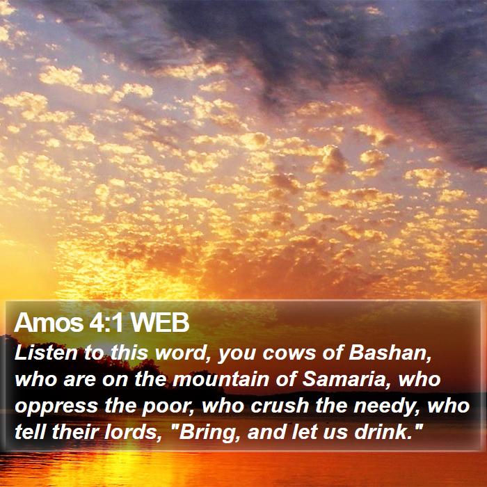 Amos 4:1 WEB Bible Study